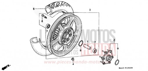ROUE ARRIERE (VT1100C) VT1100CS de 1995